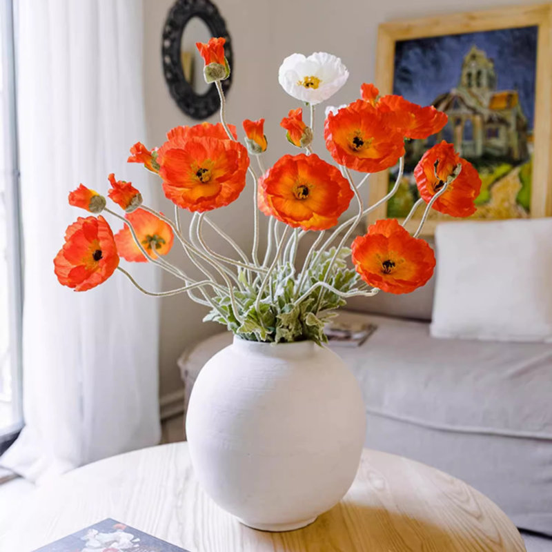 Primrue Poppy Floral Arrangement & Reviews | Wayfair